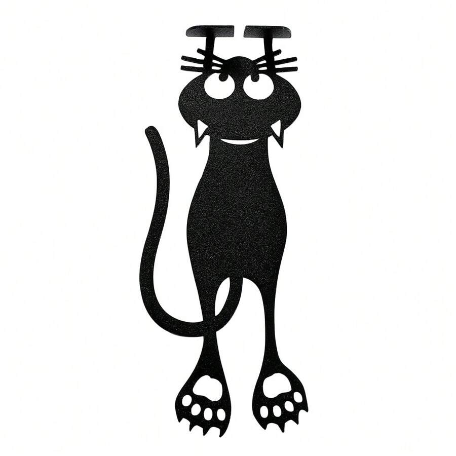 1pc Standing Black Cat Book Clip Bookmark, Metal Cat Stand Book Clip, Personalised Decorative Gifts For Book Lovers Bookworms, Birthday Christmas Souvenir Gifts For Men Women