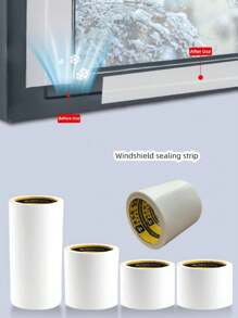 1 卷 5 米长窗户挡风条密封胶带，门窗缝隙防风雨密封，冬季隔热膜 - 白色 - 查看 1