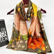 1pc Women Floral Pattern Scarf/Wrap - Multicolor - View 5