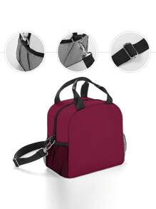1pc Customized Insulated Lunch Bag, Thick Thermal Lunch Box Bag - Purple - View 2