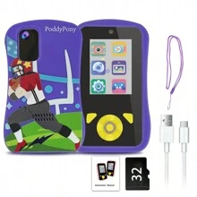 PoddyPony Educational And Outdoor Toys For 3-12 Years Boys And Girls Smart Phone Selfie Digital Kids Camera MP3 Music Player With Dual Camera 32G SD Card Include