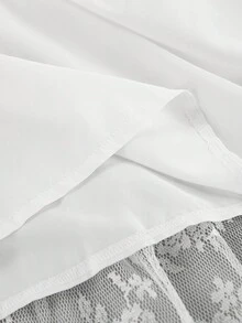 女士纯色简约性感蕾丝迷你裙，休闲与度假 - 白色 - 查看 8