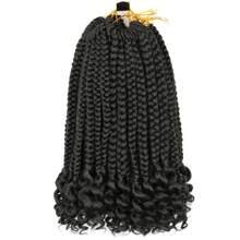 10 Inch Synthetic Box Braids Curly Ends Crochet Hair Short Box Braids Hair Extensions For Women Daily Use 15 Strands/Pack