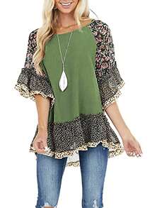 Plus Size Basic Tops - Green - View 3