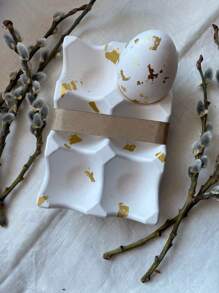 1PC Khuôn silicon dạng lưới đựng trứng DIY Khuôn thạch cao trang trí nhà cửa Đồ trang trí sáng tạo Khuôn nhựa Epoxy - trắng - Xem 6