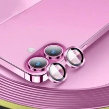 1 Set Película protectora de lente de cámara con patrón de CD rosa, compatible con la serie I 16 16/15/14/13/12/11, protección completa de la cámara, HD transparente