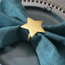 Juego de 5 servilleteros en forma de pentágono, servilleteros en forma de estrella, decoración de mesa para fiestas - Multicolor - Ver 2