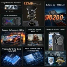 CUBOT KingKong Power 3, NFC, Rugged Smartphone, Android 14, 123dB Speaker, Helio G99,120Hz 6.72 inch Screen, 6GB/ 12GB+256GB,10200mAh Battery