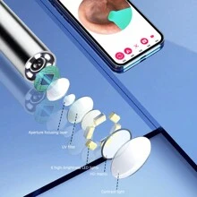 LIPETY Ear Wax Removal Tool With 8pcs Ear Set Ear Cleaner With Camera Earwax Removal Kit With Light Ear Camera With 6 Ear Spoon Ear Cleaner For IOS & Android - Black - View 3