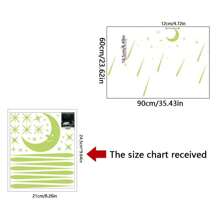 Glow-In-The-Dark Wall Stickers, Romantic Meteor Shower & Moon Fluorescent Decals, Suitable For Children's Room, Wall Decor - Multicolor - View 3