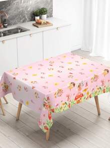 1 Stück Tischdecke mit Blumen-Feenmuster, 220*130cm, einweg, Blumenthema Partyzubehör, Geburtstagsdekoration, Blumen-Feenparty Dekoration, Geschlechteroffenbarungsparty Dekoration