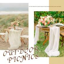 1 pieza Mantel de gasa transparente, mantel vaporoso, mantel romántico para decoración de mesa de boda