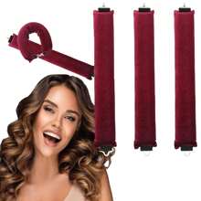 3pcs Hook Rubber Curling Tool, Heat-Free Curling Iron, Big Wave Curling Tool, Sleep Curling Tool - Multicolor - View 3