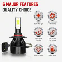 CHUSYYRAY For 2003 2004 2005 Toyota 4Runner - 6X LED Headlight Hi-Lo + Fog Light Bulbs Kit