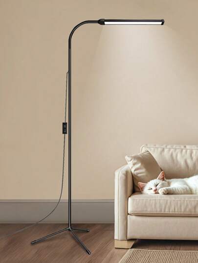 Bright LED Floor Lamp - Adjustable Color Temperature & Dimmable Brightness Modern Floor Lamps, USB Adjustable Height Gooseneck Standing Work Light For Reading, Office, Living Room, Bedroom, Eyelash Extensions, Facial Spa, Salon And Makeup Lamp