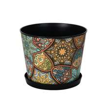 6-calowe kolorowe plastikowe doniczki z podstawkami - zestaw 1/2/3 okrągłych doniczek do kwiatów do wewnątrz/na zewnątrz na sukulenty, zioła, fiołki afrykańskie | Wystrój domu i ogrodu