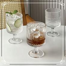 4 件/2 件复古设计向日葵浮雕冰淇淋杯、甜点果汁杯、咖啡布丁杯、饮料高脚杯 - 彩色 - 查看 2