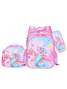 3 In 1 Kit Kids Backpack 3D PU School Bag Set Cute Cartoon Baby Girls - Enviar Aleatoriament - View 10
