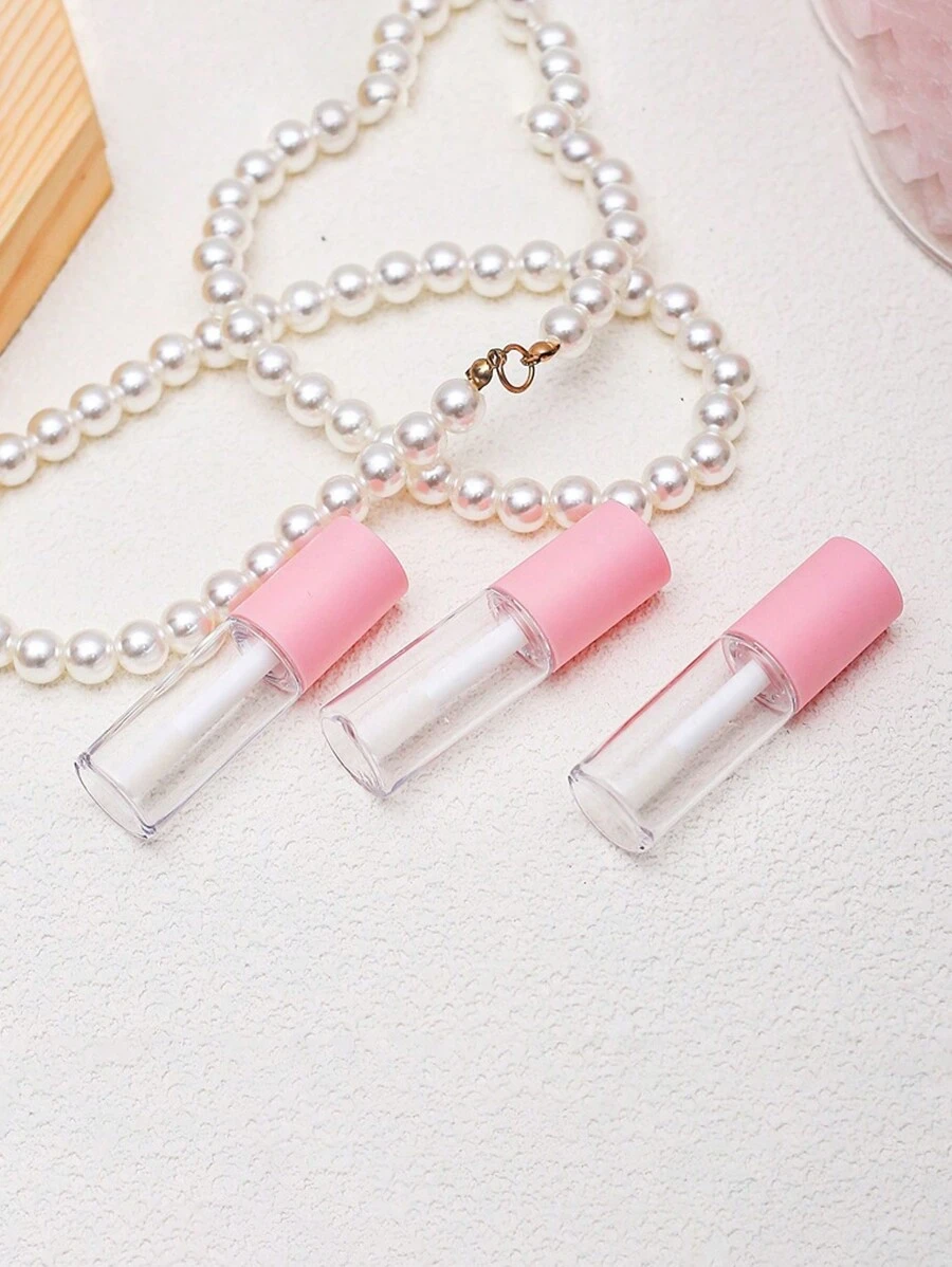 Bộ 5/4/3/1 tuýp son bóng 3ml màu hồng và đen, bao bì mỹ phẩm, son bóng mini có thể nạp lại, son tint, tuýp son môi, mẫu son bóng mini. - Nhiều màu - Xem 1