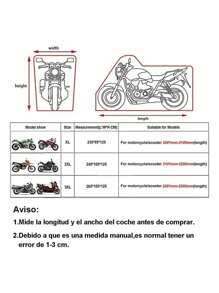 Funda Para Motocicleta Impermeable Prueba De Polvo Y Lluvia - Negro - Ver 4