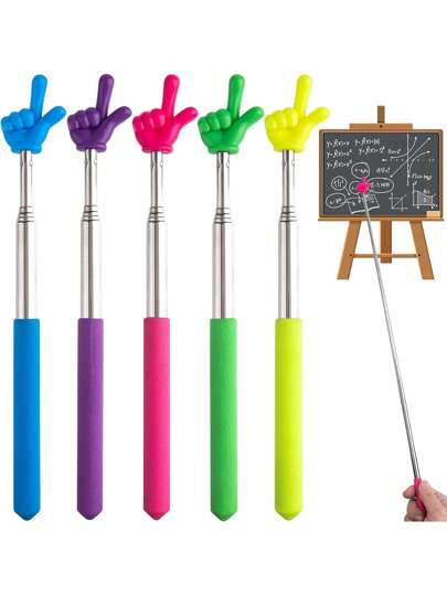 1pc Retractable Pointer For Classroom Telescopic Teachers Pointer Extendable Hand Pointer Finger Pointer Stick Mini Retractable Classroom Pointer For School Kindergarten, White/Blue/Pink, Perfect For Christmas Gifts