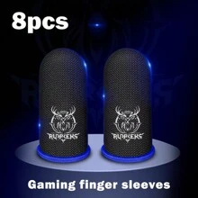 10pcs Carbon Fiber Deer Pattern Mobile Game Finge Gloves, For Pro Gamer Sweatproof Anti-Slip Anti-Sweat Absorbent Sensitive Silky Touch Screen Finger Sleeve Gaming Finger Cots