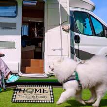 1pc Personalized Camper Doormats Custom Buffalo Plaid Custom RV Doormats Custom Last Name Sweet Home Non-Slip Doormats Campground Rugs Outdoor Decor Home Bathroom Decor Fall Decor Back To School - Black - View 9