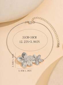 1 chiếc vòng cổ hoa bạc có thể điều chỉnh, thiết kế thanh lịch, sang trọng, dây chuyền trang sức hoa đa năng, phù hợp cho phụ nữ đeo hàng ngày, đi biển, tiệc tùng và làm quà tặng Valentine, mẹ, mẹ, ngày của mẹ, quà tặng - bạc - Xem 5