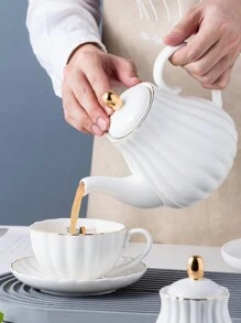 1 Bộ Bao Gồm: 1 X Ấm Trà 950ML / 1 X Cốc Cà Phê Bằng Gốm Sứ & Đĩa Lót (Kèm Thìa Thép Không Gỉ) / 1 X Bộ Bát Đường & Bình Đựng Kem (Kèm Thìa Gốm Sứ) / 1 Bộ 1 Ấm Trà, 4 Cốc & Đĩa Lót + Ấm Trà + Bát Đường + Bình Đựng Kem + Khung Kim Loại, 3 Màu Sắc Tùy Chọn: Hồng, Tím, Trắng, Bộ Cốc Cà Phê, Màu Trơn Sang Trọng, Cốc Espresso Có Quai, Cốc, Cốc Sữa, Vật Dụng Tiết Kiệm Không Gian, Người Yêu Cà Phê Phải Có, Thích Hợp Cho Văn Phòng, Gia Đình, Gia Đình, Trường Học, Quà Tặng Ngày Lễ Trở Lại Trường Học - nhiều màu - Xem 9