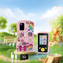 PoddyPony Educational And Outdoor Toys For 3-12 Years Boys And Girls Smart Phone Selfie Digital Kids Camera MP3 Music Player With Dual Camera 32G SD Card Include