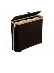 1 pieza Soporte plegable para papel de tissue con tapa, caja de almacenamiento de tela minimalista con ventana, contenedor de almacenamiento multiusos para baño, cocina, dormitorio, decoración del hogar y organizador de baño de verano