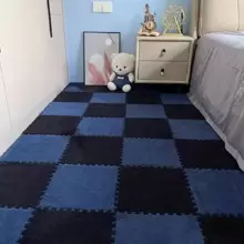 4pcs/8pcs/16pcs 柔软拼图地垫地毯 地砖柔软爬行区地毯 拼接地毯 防摔床垫 DIY地毯 方形拼接地垫 床垫 绒头地毯 大面积 客厅卧室装饰 11.8 英寸 X11.8 英寸 - 藏蓝色 - 查看 4