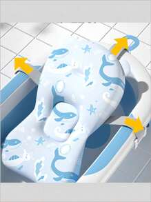 Estera flotante con forma de ballena, esponja y red para el baño de bebé, cómoda para el baño del bebé, apta para uso diario - Multicolor - Ver 3