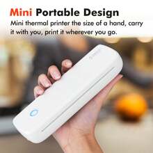 Máy in nhiệt ORICO, in không cần mực, đi kèm 3 cuộn giấy nhiệt (mỗi cuộn 255,9 inch/65m), máy in A4 di động, kết nối không dây với điện thoại thông minh và máy tính bảng, thích hợp để in khi đi du lịch và trong nhà, hỗ trợ giấy xăm, khổ giấy US Letter 8,5*11 inch, có thể in tài liệu và chuyển hình xăm, tương thích với Android và IOS - trắng - Xem 3