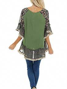 Plus Size Basic Tops - Green - View 5