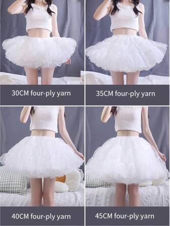 35cm Cloud Solid Color 4-Layer Polyester(Polyester) Lolita Petticoat Fall Clothes For Women