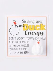 1pc Mini Middle Finger Duck Card Gift Christmas Halloween Decoration Handmade Gift Bag For Loved Ones And Friends