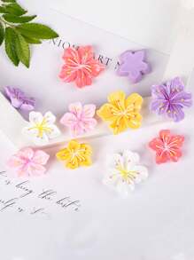 10pcs Mixed Cute Cream Resin Jewelry Accessories, Hair Clips, Hair Decorations (Slight Blemish On Back Is Normal)