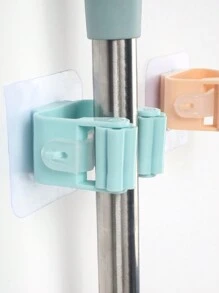 3pcs Mop Hooks, No Drilling Needed, Strong Adhesive Hanger Rack, Wall Mount Broom Mop Clip, Home Tool Storage Wall Hanger, Wedding, Mother's Day - Multicolor - View 5