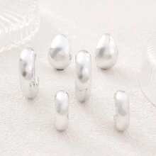 新品镂空朋克风格泪珠银耳钉，适合女士，时尚舞台，复古，影响者，独特而迷人，适合日常搭配 - 銀色 - 查看 2