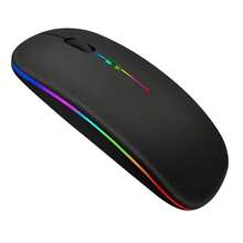 Mouse Ultra-fino  Recarregável Sem Fio RGB Até 1600 DPI BM-615 - Preto - Visão 2