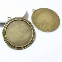 5pcs Fits 40mm Cabochons Pendant Blank Base Setting Bezel Trays For DIY Jewelry Making Accessories Findings - Pendant Cabochon Base - View 17