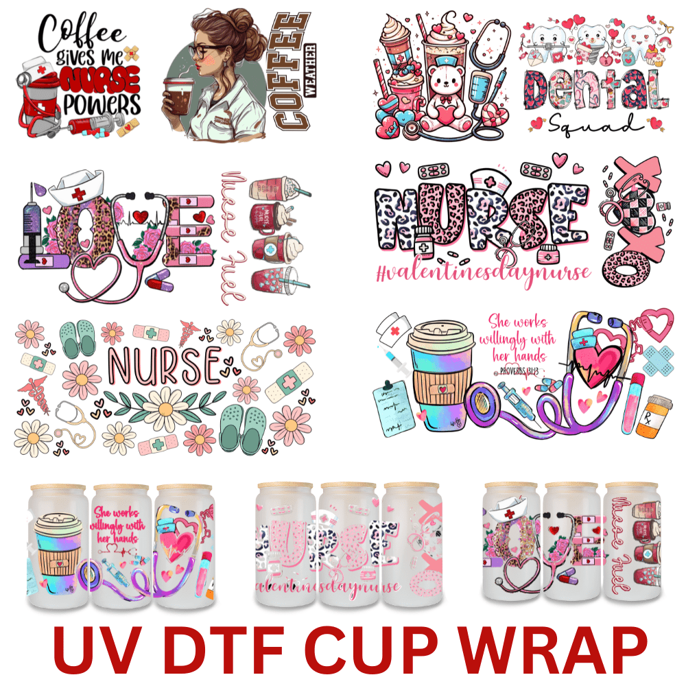 Juego de 6 piezas de envolturas impresas con diseño de San Valentín en 3D UV DTF - Pegatinas transferibles - Calcomanías impermeables - Envolturas para vasos de 16 onzas - Calcomanías de aplicación fácil DIY para tazas y cristalería
