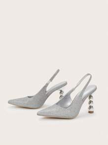 Women's Autumn/Winter High Heel Pointed Toe Fashion Pumps (Random Cut Stone Grain Vamp)