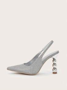 Women's Autumn/Winter High Heel Pointed Toe Fashion Pumps (Random Cut Stone Grain Vamp)