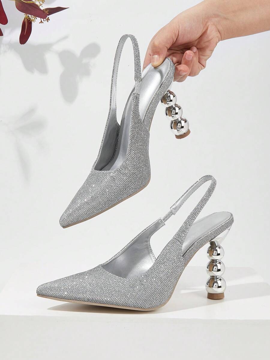 Women's Autumn/Winter High Heel Pointed Toe Fashion Pumps (Random Cut Stone Grain Vamp)