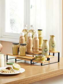 3-Tier Expandable Storage Rack, Adjustable Kitchen Cabinet Organizer, Countertop Shelving Unit For Kitchen And Bathroom Space Saving - Multicolor - View 9