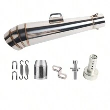 1pc Stainless Steel Universal Motorcycle Exhaust Pipe, 51mm Diameter, Suitable For Most Motorcycles, E.G. Kawasaki 250 300 Z300 And More