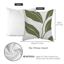 MEMNUN 4pcs Simple Flower Leaf Printed Pillowcases (Pillow Core Not Included), Single-Sided Print, Square Pillow Cover For Living Room Sofa Bedroom Home Decor Cushion Cover Gifts Birthday Graduation
