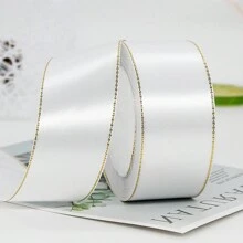 1 Stück 4 cm goldener Satin-Schleifenband, farbiges Schleifenband, Seidenband für Hochzeitstorte Dekoration, Stuhlrückenlehne, Geschenkverpackung, DIY - Verschiedenfarbig - Übersicht 11